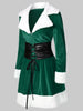 Christmas Faux Fur Insert Velvet Dress
