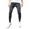 Men Stylish Ripped Jeans Pants Skinny Slim Fit Frayed Denim Trousers