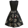 Elk Print Vintage Round Neck Christmas Dress