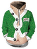 Drawstring Christmas Coat Print Hoodie