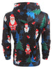 Santa Printed Christmas Tree Drawstring Hoodie