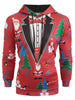 Santa Printed Christmas Tree Drawstring Hoodie