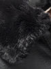 Fur Collar Fleece Button Fly PU Leather Jacket