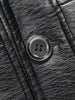 Fur Collar Fleece Button Fly PU Leather Jacket