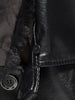 Fur Collar Fleece Button Fly PU Leather Jacket