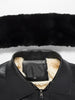 Fur Collar Zipper Warmth PU Leather Jacket