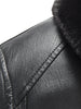 Fur Collar Zipper Warmth PU Leather Jacket