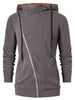 Asymmetric Zip Color Block Hoodie