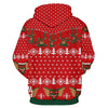Drawstring Christmas Snowflakes Print Hoodie