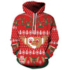 Drawstring Christmas Snowflakes Print Hoodie