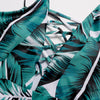 Spaghetti Strap Criss-cross Padded Backless Leaf Print Women Swimsuit
