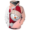 Christmas Kangaroo Pocket Snowman 3D Print Hoodie