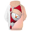 Christmas Kangaroo Pocket Snowman 3D Print Hoodie