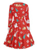 Christmas Print Vintage A-line Dress