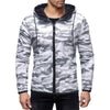 Drawstring Camo Zipper Hoodie