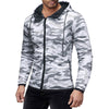 Drawstring Camo Zipper Hoodie
