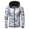 Drawstring Camo Zipper Hoodie
