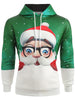 3D Cartoon Santa Claus Print Pullover Hoodie
