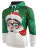 3D Cartoon Santa Claus Print Pullover Hoodie