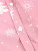 Hem Curved Christmas Elements Print Button Up Shirt