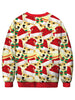 Dog with Christmas Hat Printed Pullover Sweatshirt