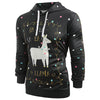 Animal Lamb Graphic Drawstring Kangaroo Pocket Hoodie