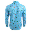 Turn Down Collar Christmas Tree Printed Shirt