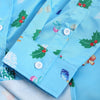 Turn Down Collar Christmas Tree Printed Shirt