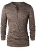 Long Sleeve Half Button Henley T-Shirt