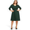 Plus Size Jersey Knot V Neck Midi Dress