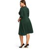 Plus Size Jersey Knot V Neck Midi Dress