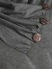 Cowl Neck Asymmetrical Button T Shirt