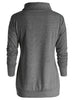 Cowl Neck Asymmetrical Button T Shirt