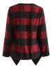 Drape Front Long Sleeve Plaid Jacket
