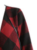 Drape Front Long Sleeve Plaid Jacket