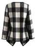 Drape Front Long Sleeve Plaid Jacket