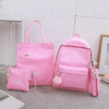 4PCS Girls Casual Bag Letter Embroidered Lightweight Women Backpack