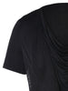 Pile Heap Collar Mesh Panel T-shirt