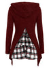 Tartan Back Full Sleeve Hooded Knitwear