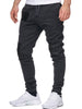 Patchwork Elastic Drawstring Casual Jogger Pants