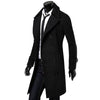 Men Solid Long Woolen Coat Casual Business Male Jacket Outwear