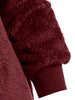 Half Zipper Drawstring Fluffy Hoodie