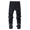 Men Denim Big Pocket Casual Slim Legs Zipper Pants