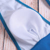 Solid Color Sexy Women Lace Up Swimwear Halter Bikini Set Bathing Suit