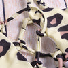 Leopard Pattern Cross Braid Strap Backless Women Bikini 2 Pieces Swimwear