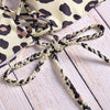 Leopard Pattern Cross Braid Strap Backless Women Bikini 2 Pieces Swimwear