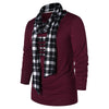 Scarf Collar Checked Print Destroyed T-shirt