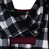 Scarf Collar Checked Print Destroyed T-shirt