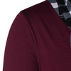 Scarf Collar Checked Print Destroyed T-shirt