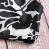 Flowers Pattern One Shoulder Women High Waist Bikini 2 Pieces Swimwear